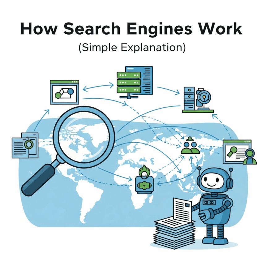 How Search Engines Work (Simple Explanation)
